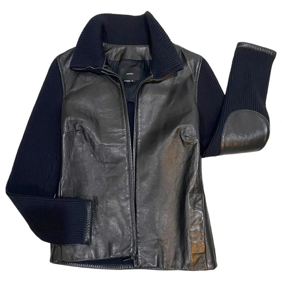 Identify 100% Leather Knit Fitted  Jacket with Mock Cowl Neck 🇨🇦 Made - Picture 10 of 17